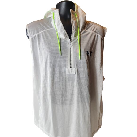 Under Armour XL Sleeveless Windbreaker Hoodie Activewear Gym Athleisure 1351063 - Picture 3 of 16